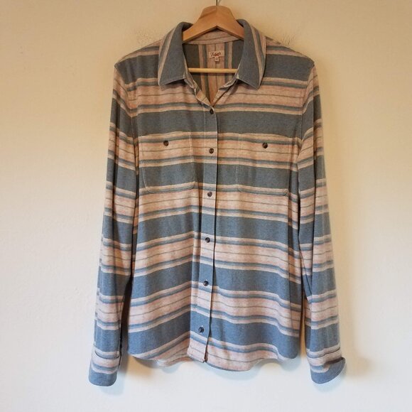 Faherty Women's Legend Sweater Shirt Coastline Stripe XL Extra Large WKS… - Picture 1 of 9